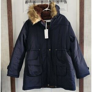 Grace Karin Women's Winter Hooded Parka Size 2XL NWT W 23 In, L 23in.